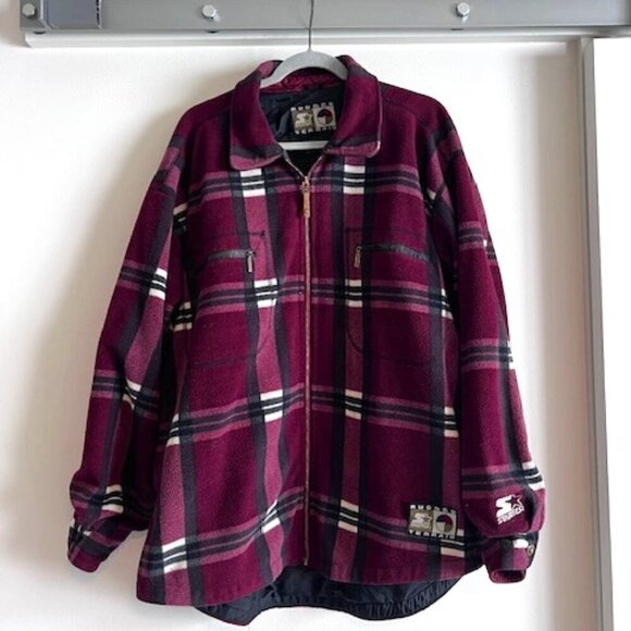 90s Vintage Starter Flannel Jacket - Size medium - Picture 1 of 4